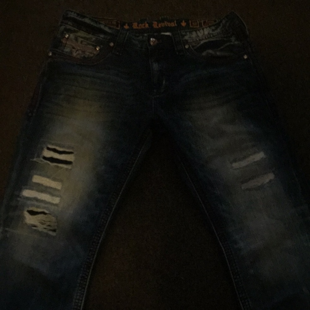 Men’s 38 x 36 rock revival jeans.